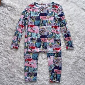Two Piece Bellabu Bear Girl 6Y DC Comic Justice League Heroines Long Pajamas Set